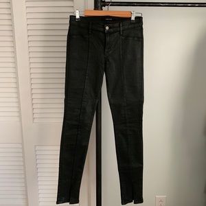 J Brand Coated Black Skinny Jeans